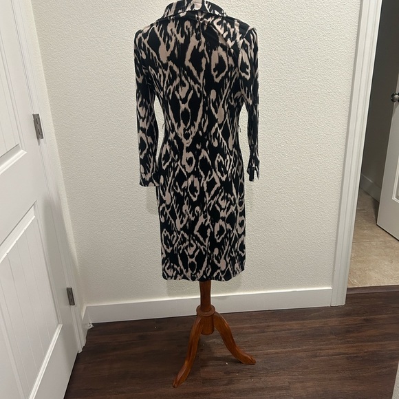 Alfani Black and Cream Long Sleeve Dress - Picture 3 of 4